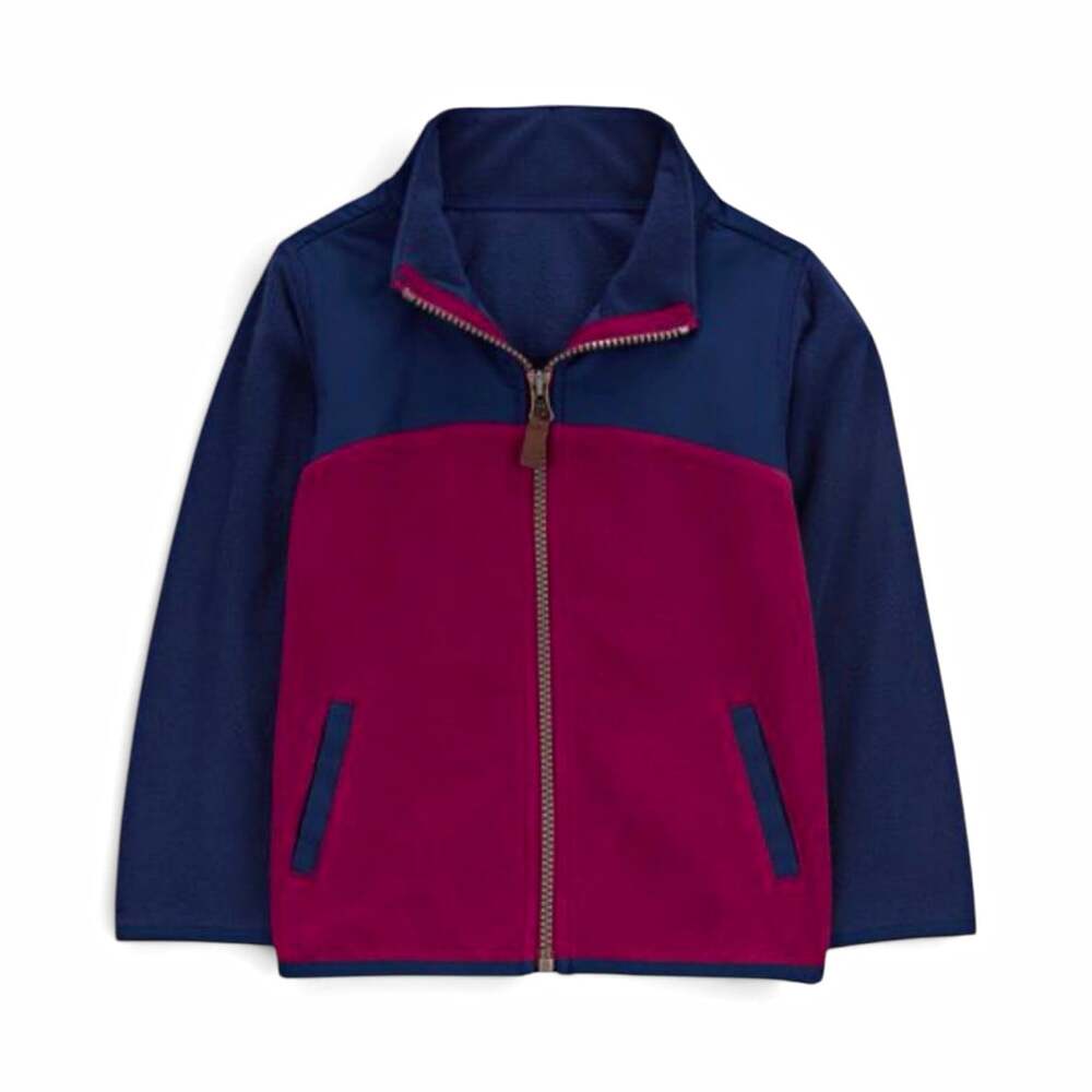 Carter's Toddler Fleece Jacket 4T Navy Maroon Colorblock Full Zip Long Sleeve